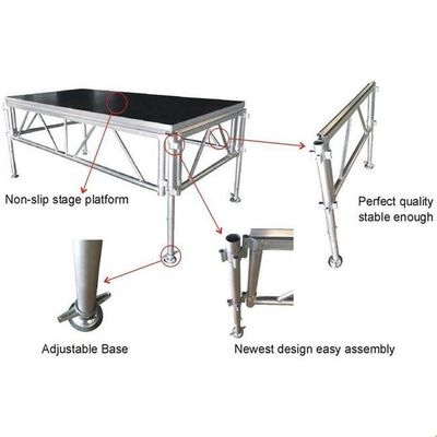 Adjustable Height Aluminum Stage Platform For Quick Assembly And Space-saving Storage